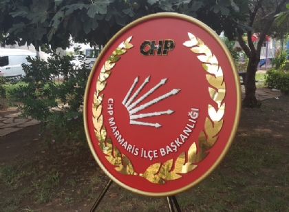 CHP metal çelenk Marmaris