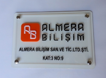 Ofis giriş tebelası Almira Bilişim