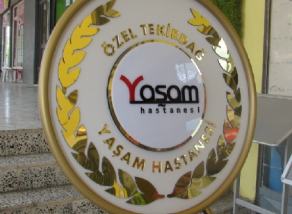 Özel Tekirdağ Yaşam Hastanesi metal çelenk